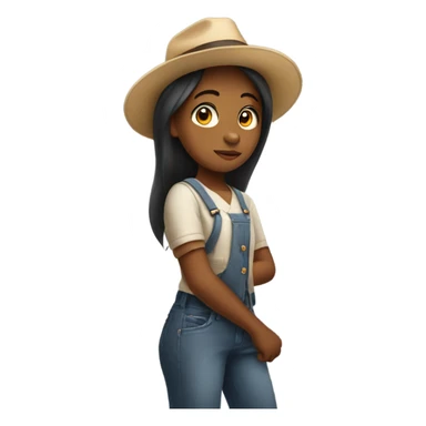 Girl with hat on arm sticker