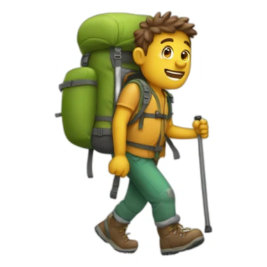Hiking with big backbag sticker