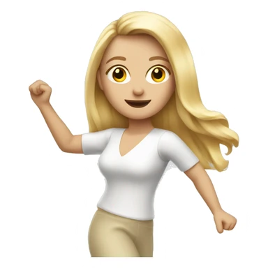 white woman with long blonde hair salsa dancing  sticker