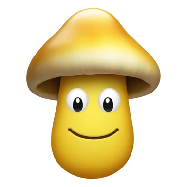 smiley emoji with a yellow mushroom hanging off the bottom of it sticker