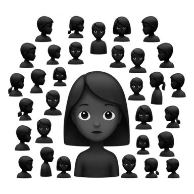 child silhouette surrounded by several larger silhouettes sticker