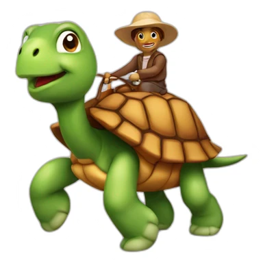 Tortue sur un cheval sticker