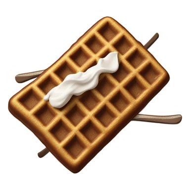 chocolate waffle on skis sticker