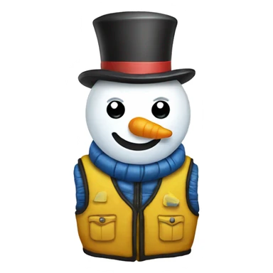light bulb snowman with vest sticker