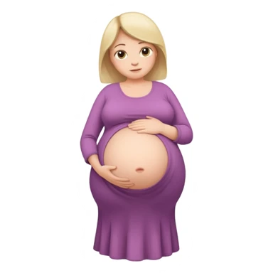 very heavily pregnant overdue woman with super  huge round belly sticker