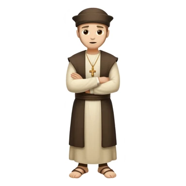 fullbody Pharisee, arms crossed, looking serious, ancient Jewish attire, emoji style sticker