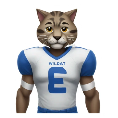 wildcat wearing blue football jersey sticker