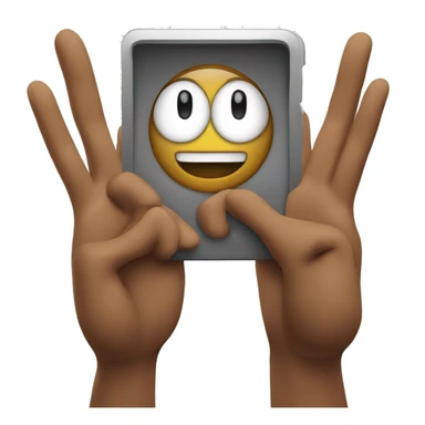 emoji going to take a picture shows square with hands sticker