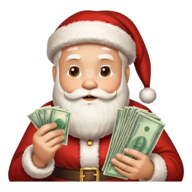 santa with money and instgarm logo sticker