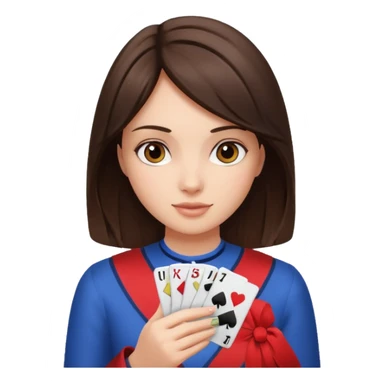 Brunette girl playing uno sticker