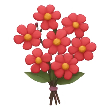 Red Sakura flower bouquet  sticker