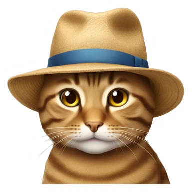 Tabby cat with a hat sticker