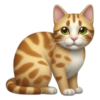 Une chat crème avec un chat écaillai de tortue avec un chat tricolore sticker