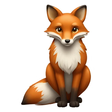 Heart-shaped fox sticker