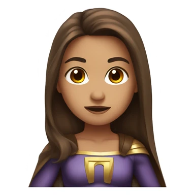 superhero, girl, long brown hair, brown eyes, hispanic sticker