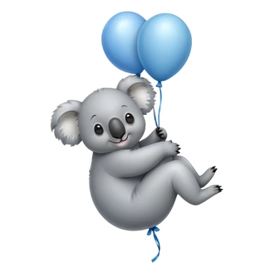 Koala hanging from balloon sticker