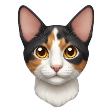 calico cat small ears sticker