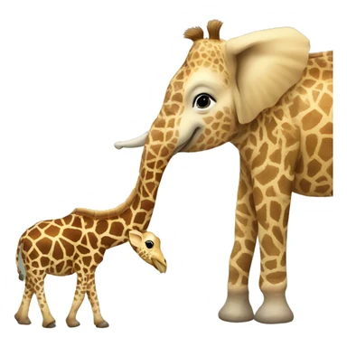 Giraffe and elephant holding hands sticker