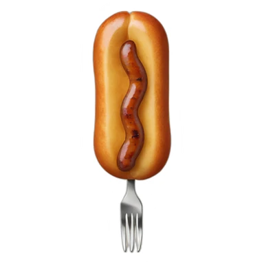 grilled sausage on a fork sticker