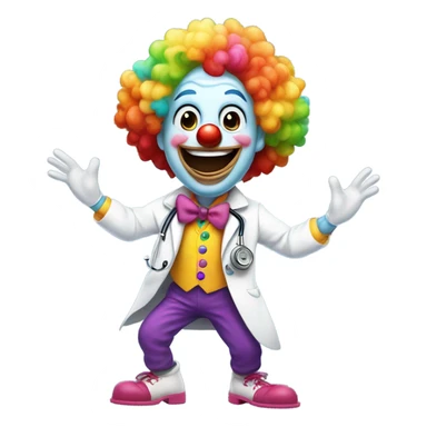 Funny doctor clown dancing sticker