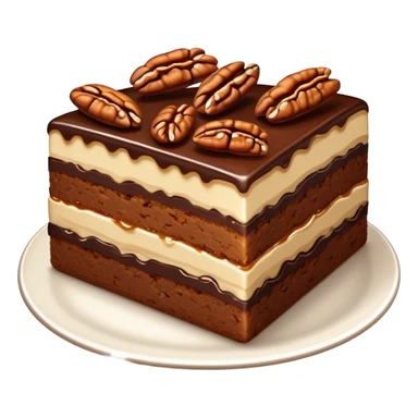 Chocolate caramel pecan cake slice luxury  sticker