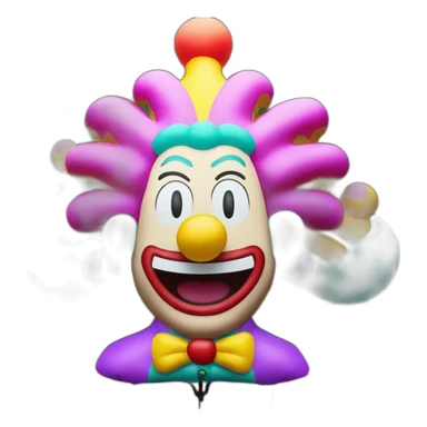 Krusty the klown as an inflatable yard decoration sticker
