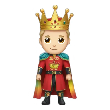 Jonathan Toews as a rainbow king with a royal robe on sticker