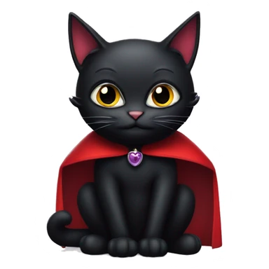 black cat in Dracula costume sitting sticker