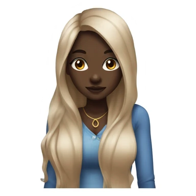 Pretty darkskin girl with long hair hourglass body blue and brown eyes  sticker