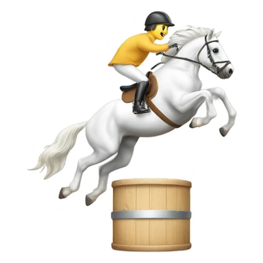 a jumping horse with a cylinder sticker