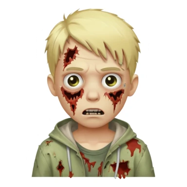 boy zombie with blonde hair sticker