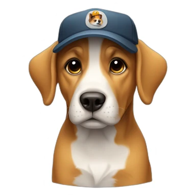 dog with cap black sticker