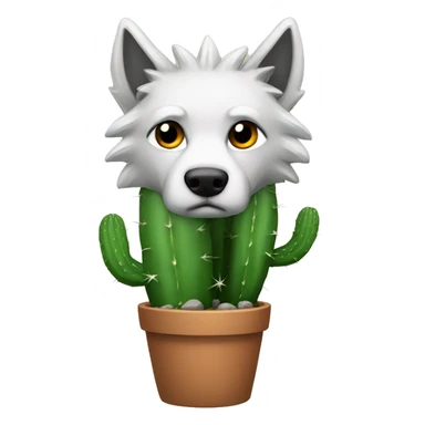 a wolf cactus sticker