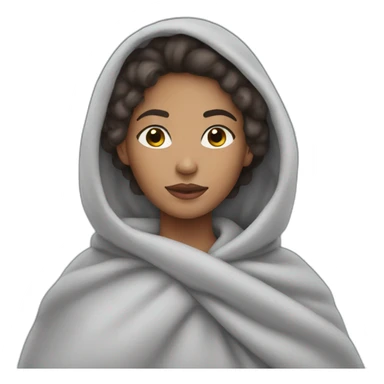 Lightskin Woman in gray blanket sticker