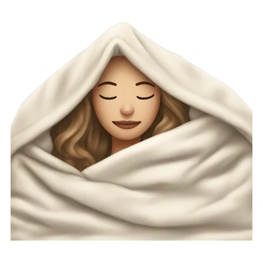 white girl inside a blanket sipping coffee eyes closed sticker