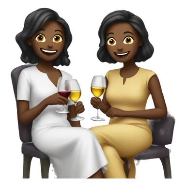 4 ladies having wine sticker