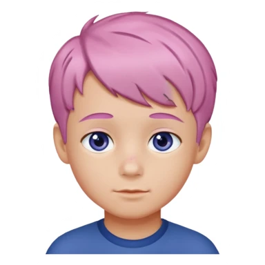 Boy Blueberry with short pink hair and hazel colored eyes sticker