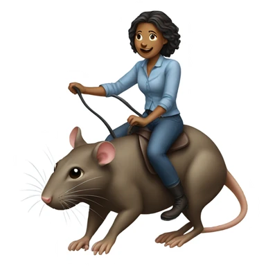 Woman riding a rat  sticker