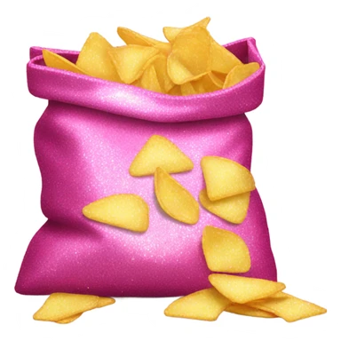 Pink bag of chips with glitter  sticker