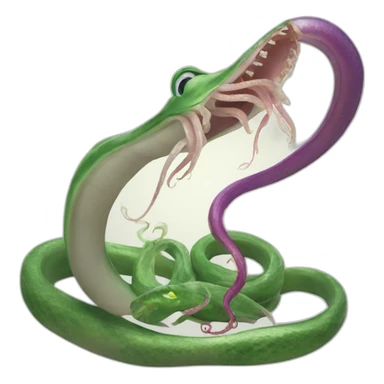 Squid attacking a Snake sticker