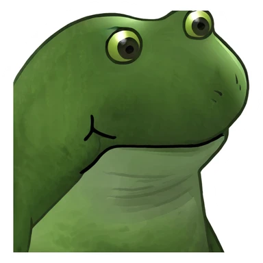 green bufo frog with dark spots representing hyperpigmentation, humorous sticker