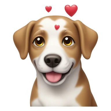 Cute dog with hearts sticker