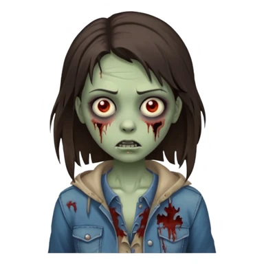 brunette zombie girl sticker