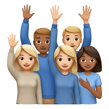 creative team high-fiving, celebrating success sticker