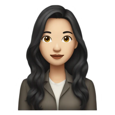 Whitney Lau, long dark hair, woman with Phone sticker