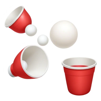 identical red cups and 1 white ping pong ball sticker