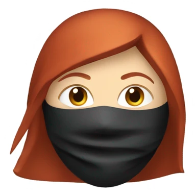 female caucasian red haired ninja with face covered sticker