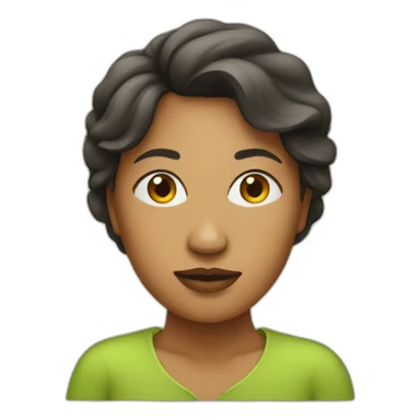 woman, with a pear-shaped head sticker