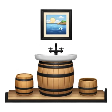 sink on a barrel bathroom sticker