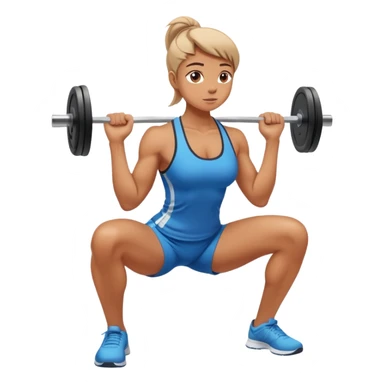 Person with perfect posture doing a squat at the gym sticker